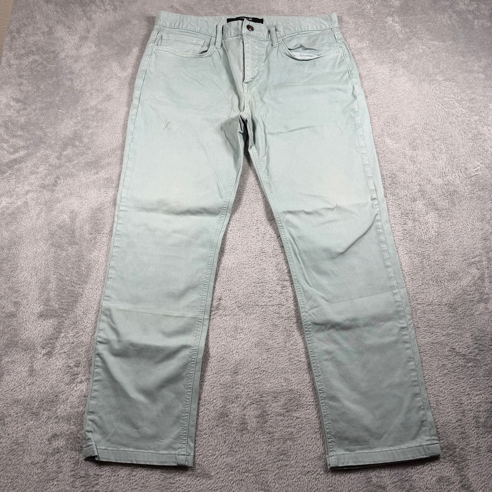 Joe's Jeans Brixton Pants Men 34 Green Sunwashed Straight Leg AWT45O8225